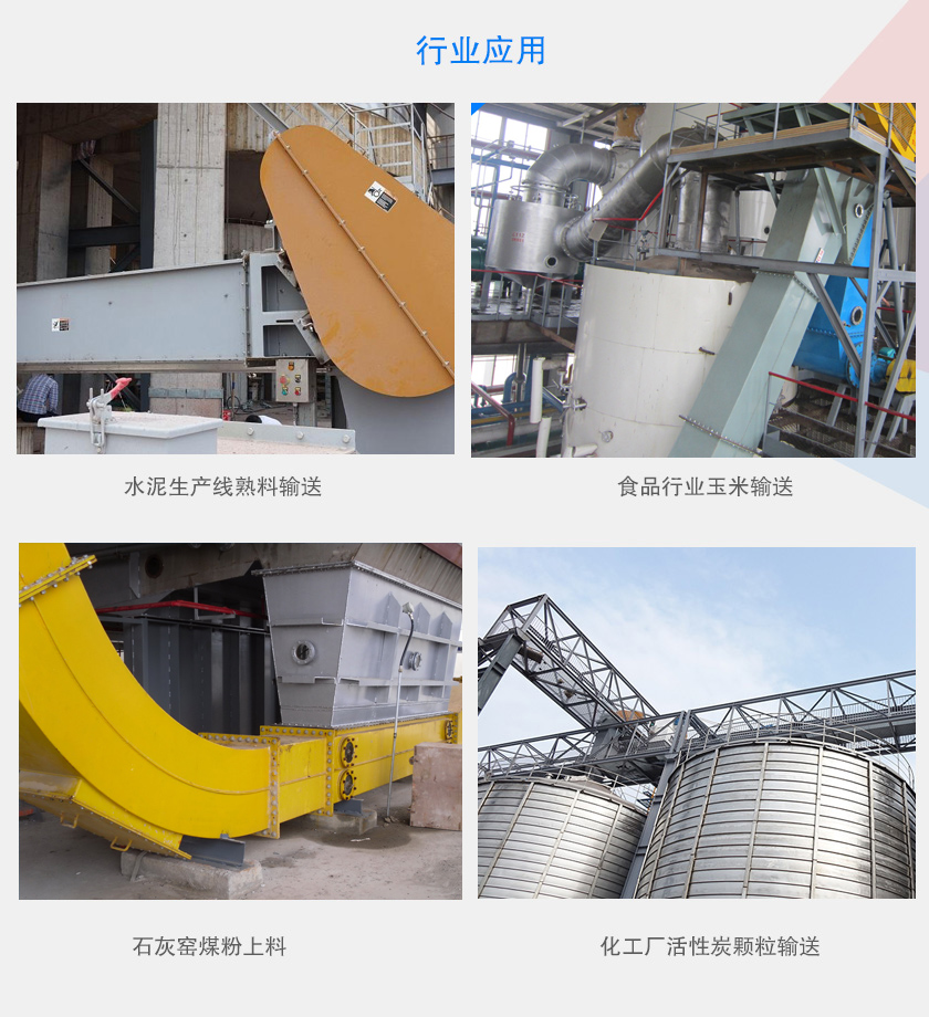 可以水平、傾斜或垂直布置，主要用于水泥、食品、化工、煤炭等行業(yè)