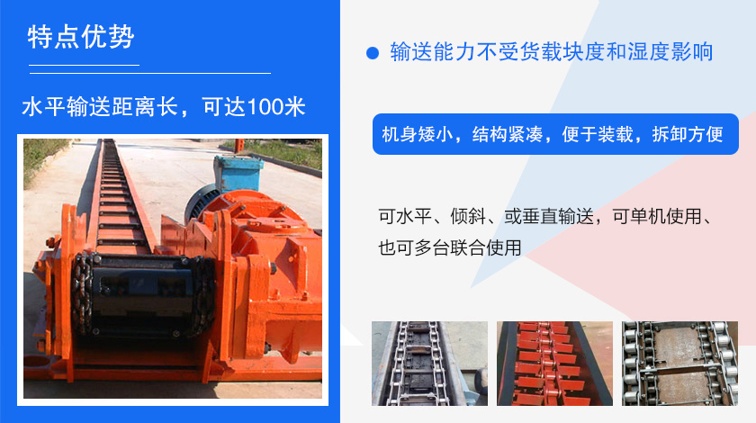 可多點(diǎn)進(jìn)料、多點(diǎn)卸料、能反向運(yùn)行，機(jī)殼密封性好，無粉塵污染